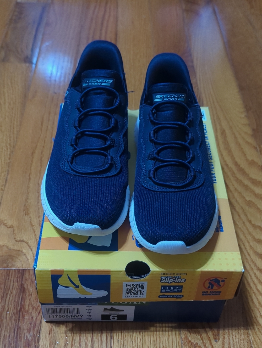 Skechers Women's Navy and White Slip-On Athletic Shoes